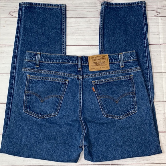 VINTAGE Levi’s 505 Dark Wash Orange Tab 1995 - Picture 2 of 16